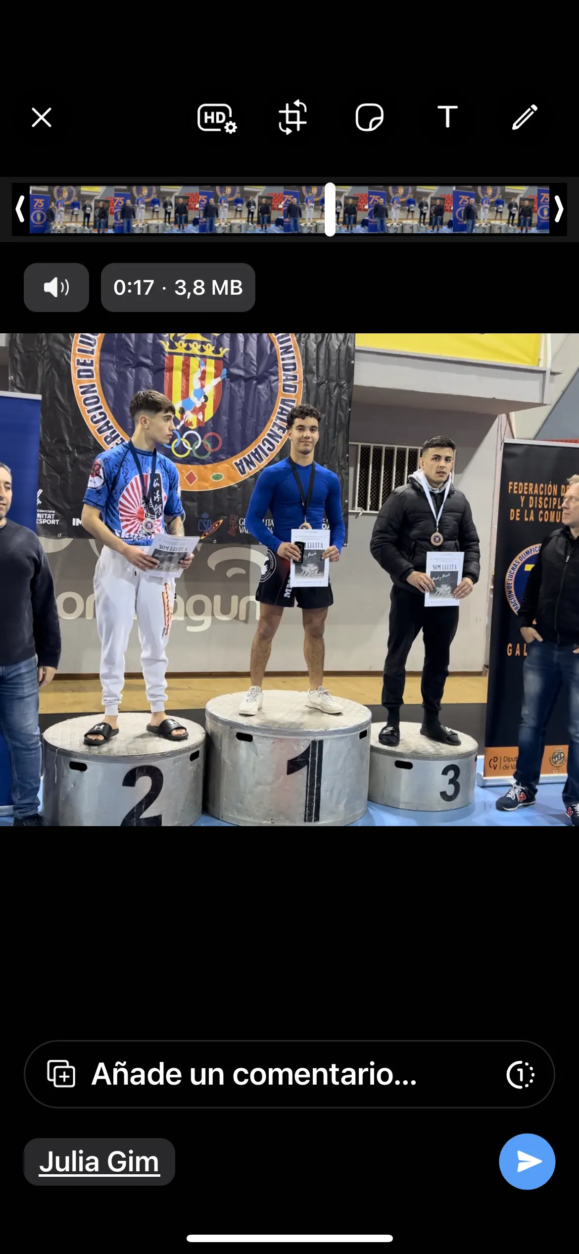 Podio de una competición